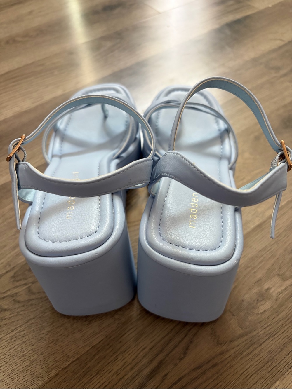 Madden Girl Light Blue Platform Slingback Sandals - Picture 4 of 11